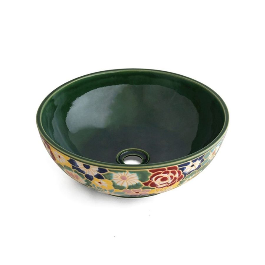 Chậu lavabo đặt bàn Kanly gốm họa tiết GV204