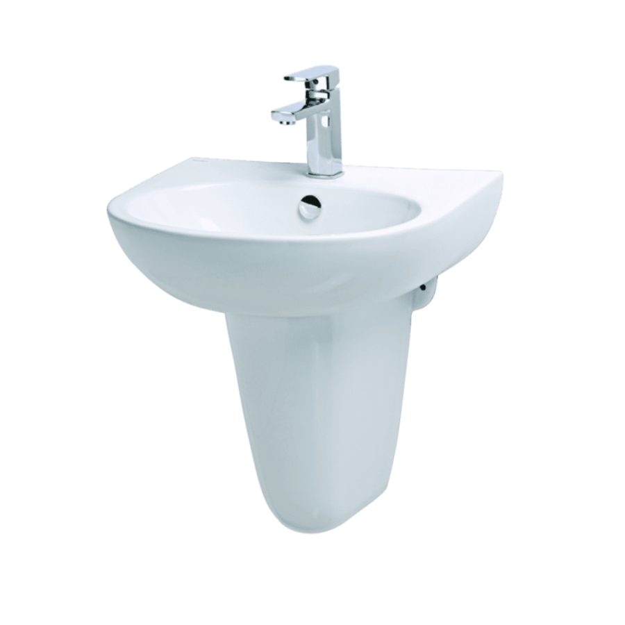 Chậu rửa lavabo treo tường chân lửng Caesar L2152S+P2443 (L2152+P2443)