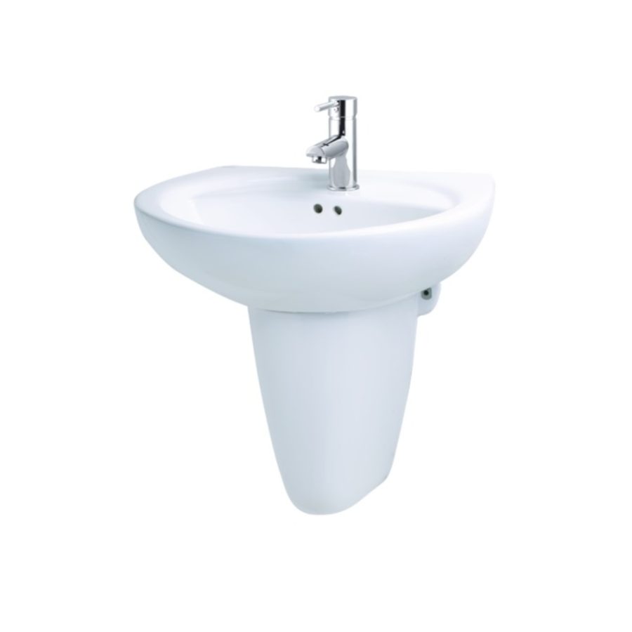 Chậu rửa lavabo treo tường chân lửng Caesar L2220S+P2443 (L2220+P2443)