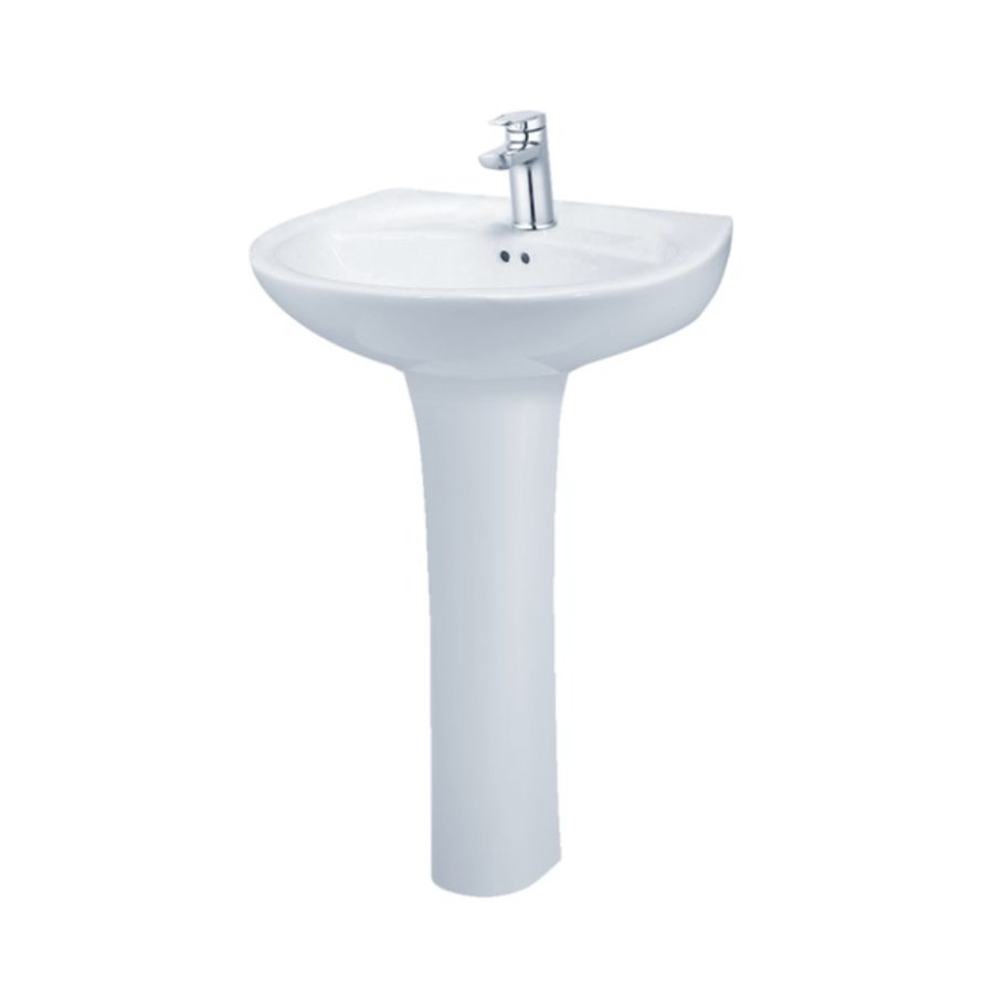 Chậu rửa lavabo treo tường chân dài Caesar L2220S+P2445 (L2220+P2445)