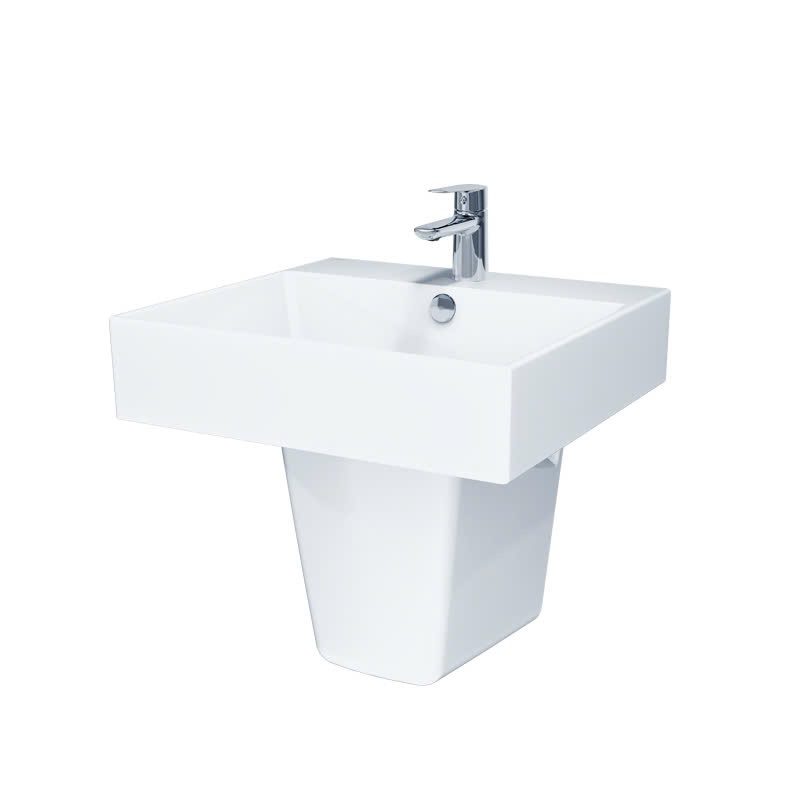 Chậu lavabo treo tường chân lửng CAESAR LF5263 + PF2463