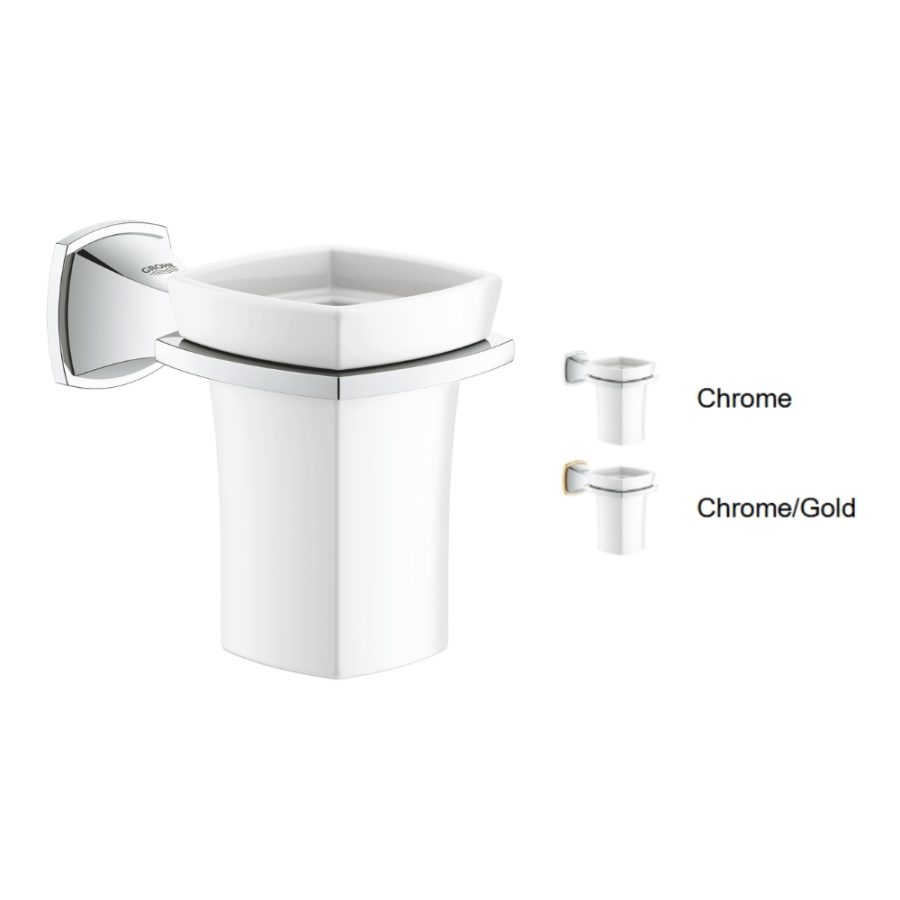 Bộ giá và ly sứ gắn tường Grandera Grohe 40626IG0