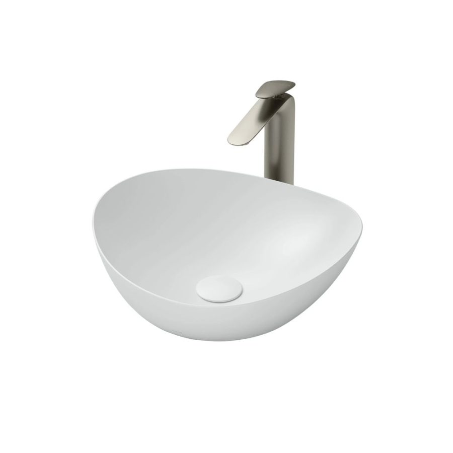Chậu lavabo đặt bàn TOTO LT4704G17#MW (LT4704G17MW) trắng mờ vành mỏng Linear Ceram