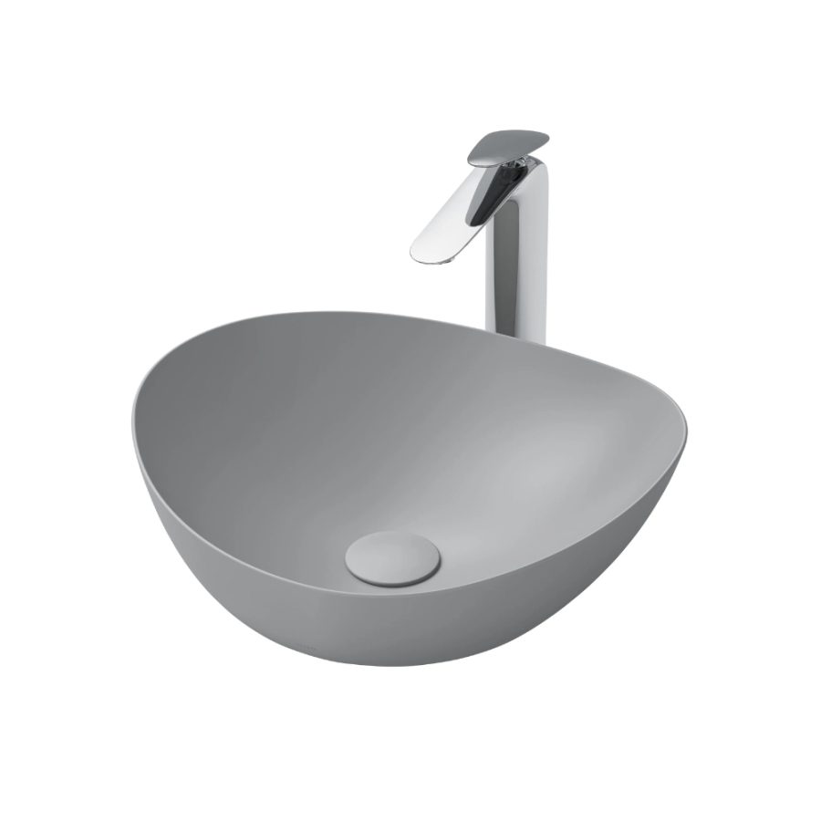 Chậu lavabo đặt bàn TOTO LT4704G19#MGR (LT4704G19MGR) xám mờ vành mỏng Linear Ceram