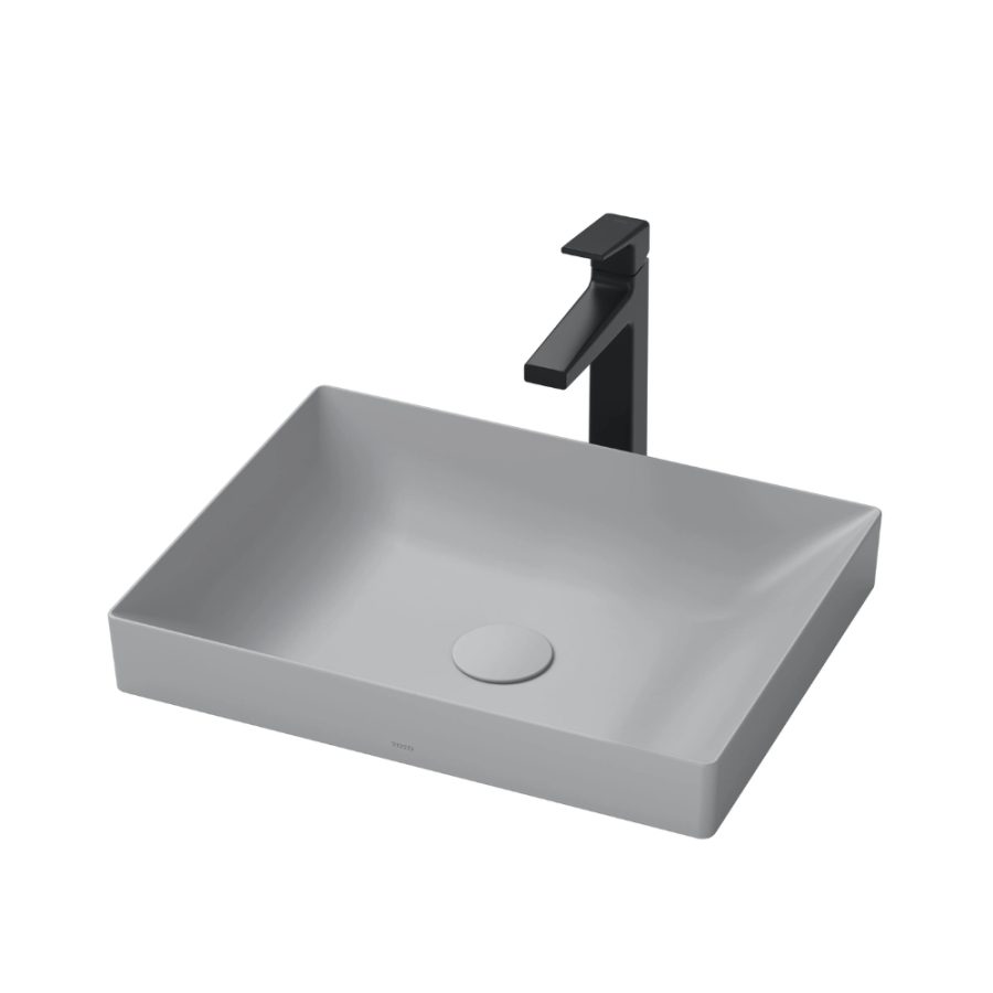 Chậu lavabo đặt bàn TOTO LT4715G17#MGR (LT4715G17MGR) xám mờ vành mỏng Linear Ceram