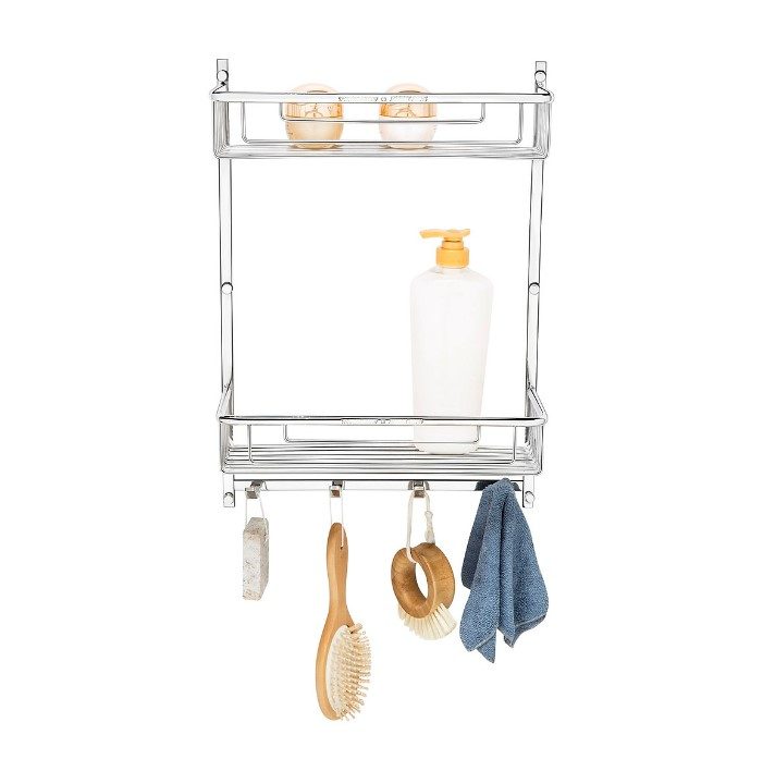 Kệ xà bông lưới đa năng 2 tầng có móc inox 304 Tovashu LU2