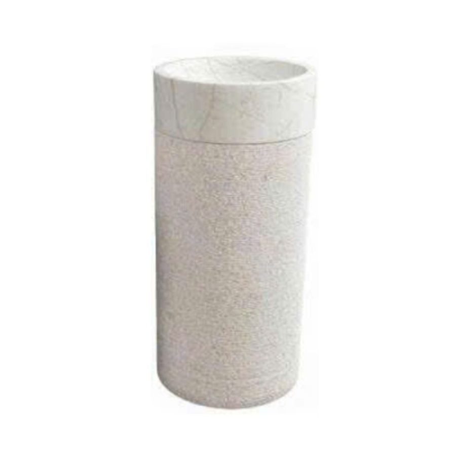 Chậu lavabo trụ đứng Kanly đá trắng sữa MAR73CV
