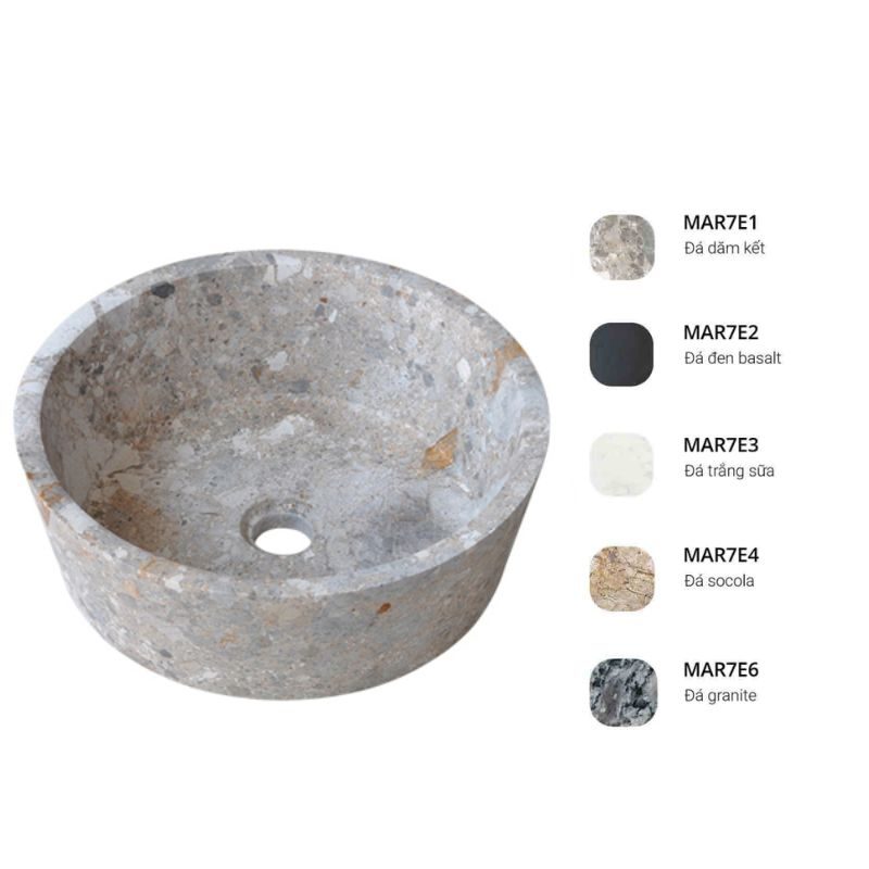 Chậu lavabo đặt bàn Kanly bằng đá tự nhiên MAR7E