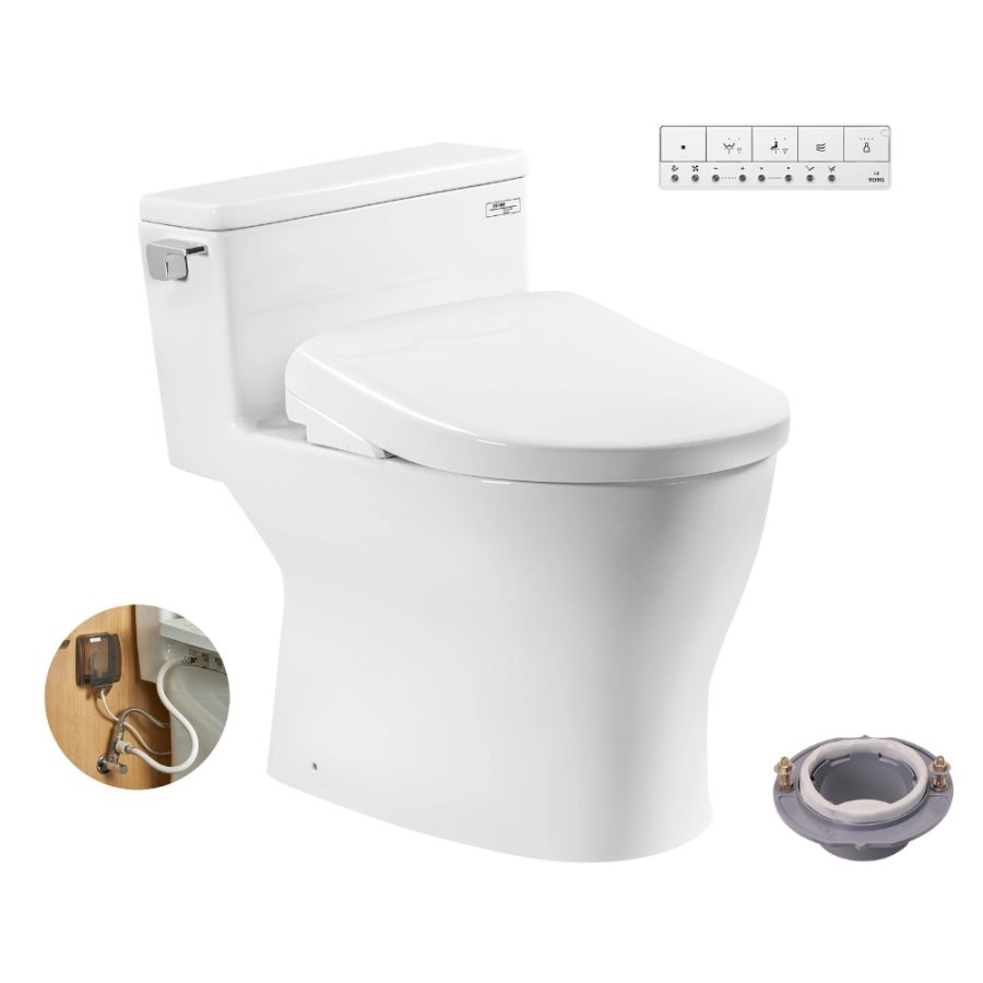 Bồn cầu TOTO MS188VKW23/T53P100VR 1 khối nắp điện tử Washlet S7 TCF47360GAA