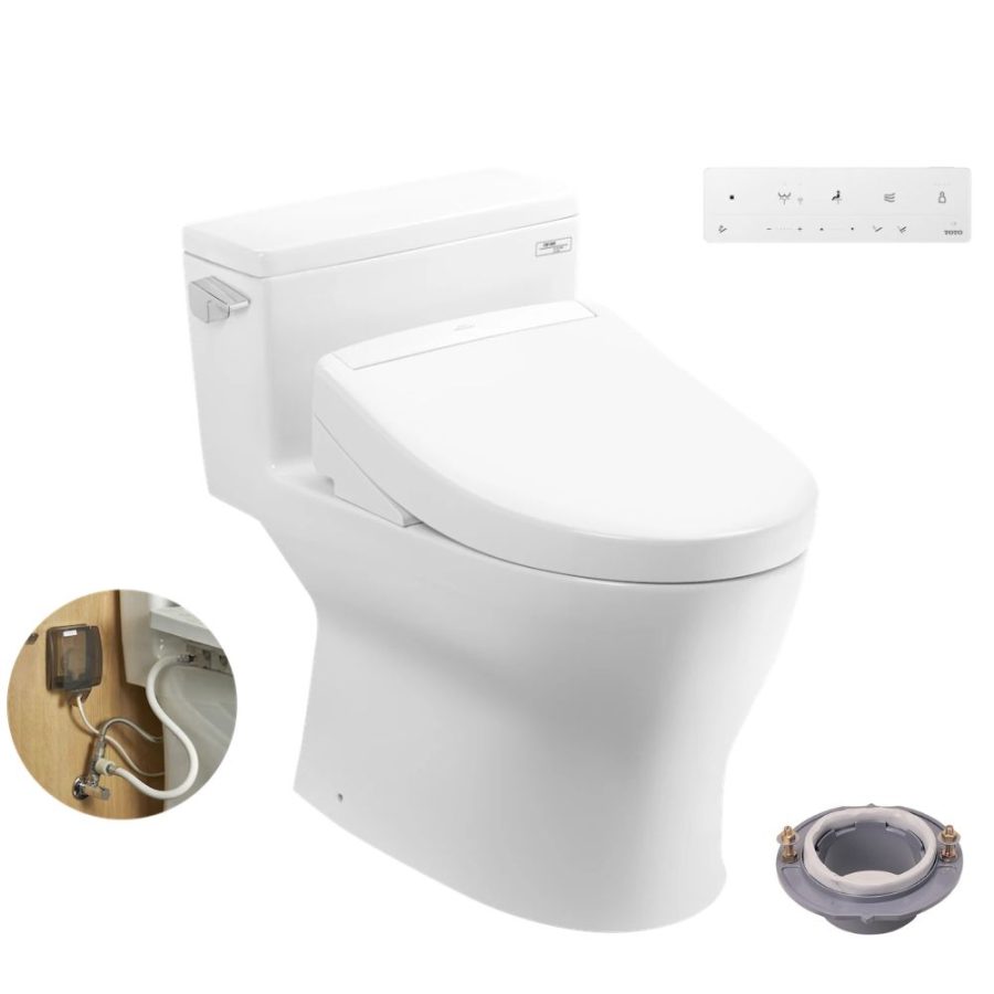 Bồn cầu TOTO MS188VKW25/T53P100VR 1 khối nắp điện tử Washlet S5 TCF34461GAA