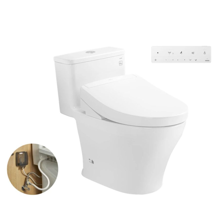 Bồn cầu TOTO MS857DW25 1 khối nắp điện tử Washlet S5 TCF34461GAA