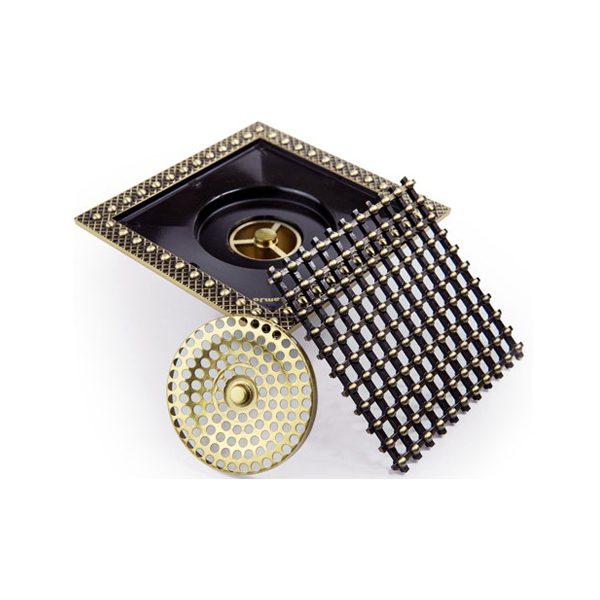 Phễu thoát sàn bằng đồng 15x15cm Kanly GCP15E