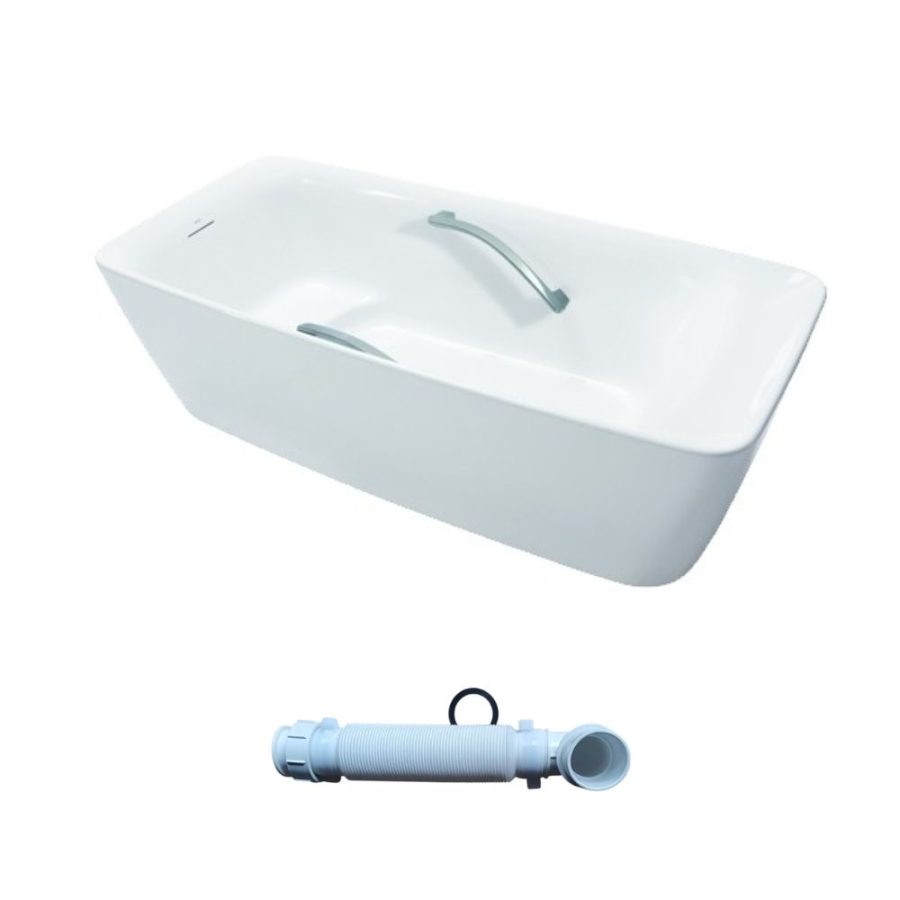 Bồn tắm TOTO PJY1724WHPWEN#MW/TVBF412 GALALATO đặt sàn 1m7 tay vịn gồm ống thải