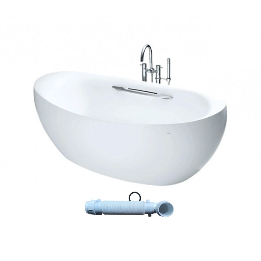 Bồn tắm TOTO PJY1814HPWE#GW/TVBF412 GALALATO đặt sàn 1m8 tay vịn gồm ống thải