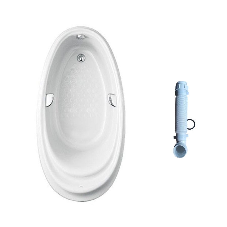 Bồn tắm TOTO PPY1610HPTE#P/TVBF412 ngọc trai 1m6 tay vịn gồm ống thải