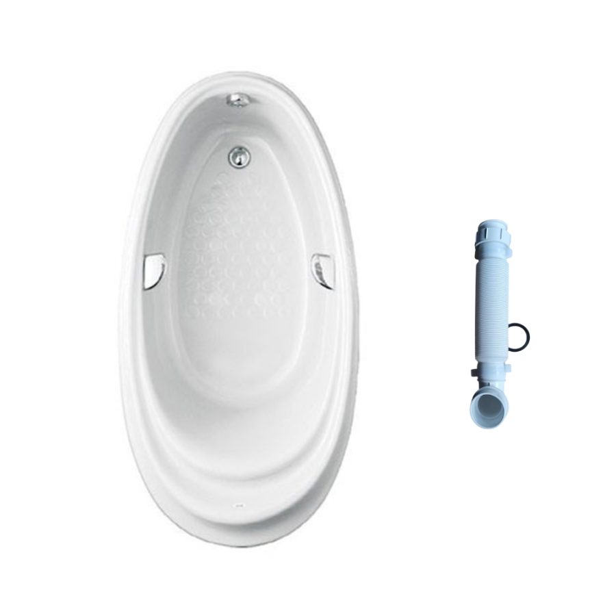 Bồn tắm TOTO PPY1610HPTE#S/TVBF412 ngọc trai 1m6 tay vịn gồm ống thải