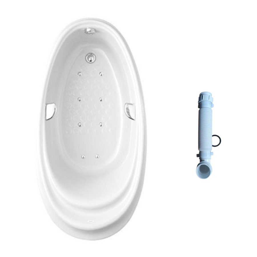 Bồn tắm TOTO PPYB1610LHPTE#P/TVBF412 ngọc trai massage 1m6 tay vịn gồm ống thải