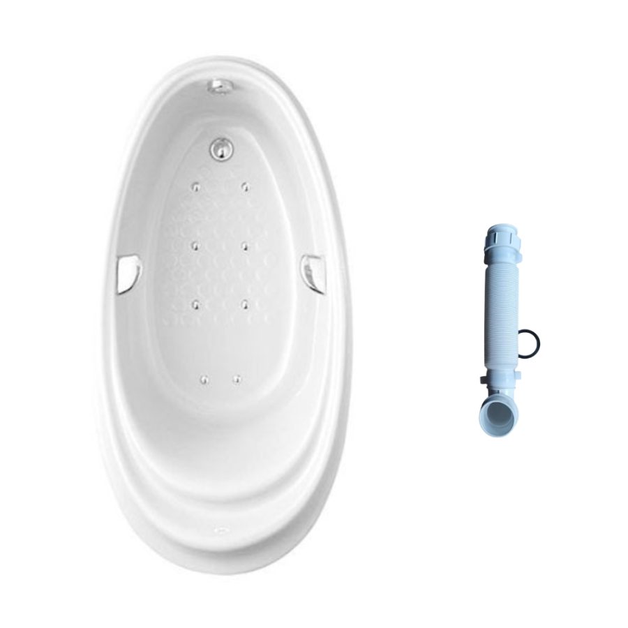 Bồn tắm TOTO PPYB1610LHPTE#S/TVBF412 ngọc trai massage 1m6 tay vịn gồm ống thải