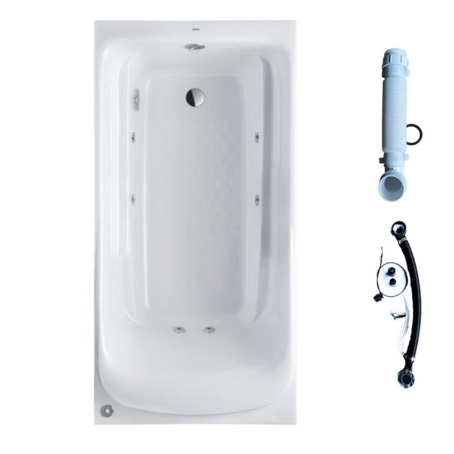 Bồn tắm massage TOTO PPYK1760ZRPNE#P/TVBF412/DB505R-2B ngọc trai 1m7 gồm bộ xả thải