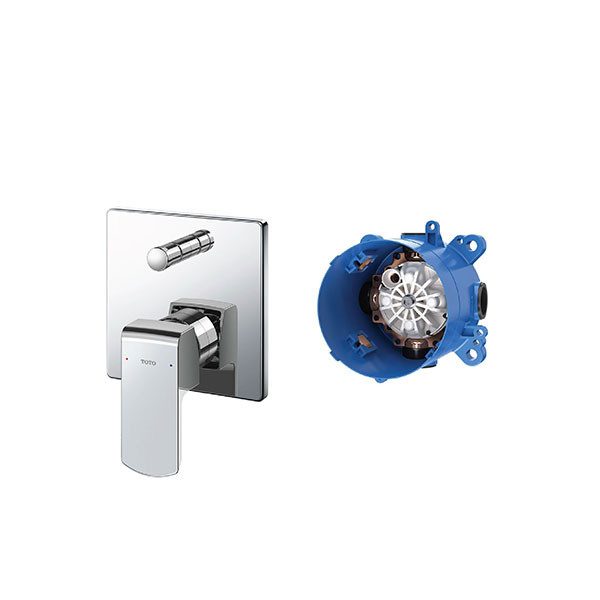 Van gật gù TOTO TBG02304BA/TBN01001B điều chỉnh nóng lạnh kèm nút chuyển hướng và phụ kiện âm tường