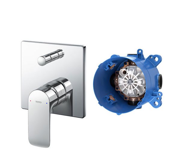 Van gật gù TOTO TBG04304BA/TBN01001B điều chỉnh nóng lạnh kèm nút chuyển hướng và phụ kiện âm tường