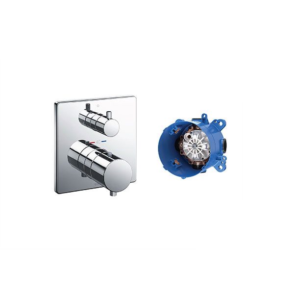 Van điều chỉnh TOTO TBV02404B/TBN01001B nhiệt độ 2 đường nước kèm van chuyển hướng và phụ kiện âm tường