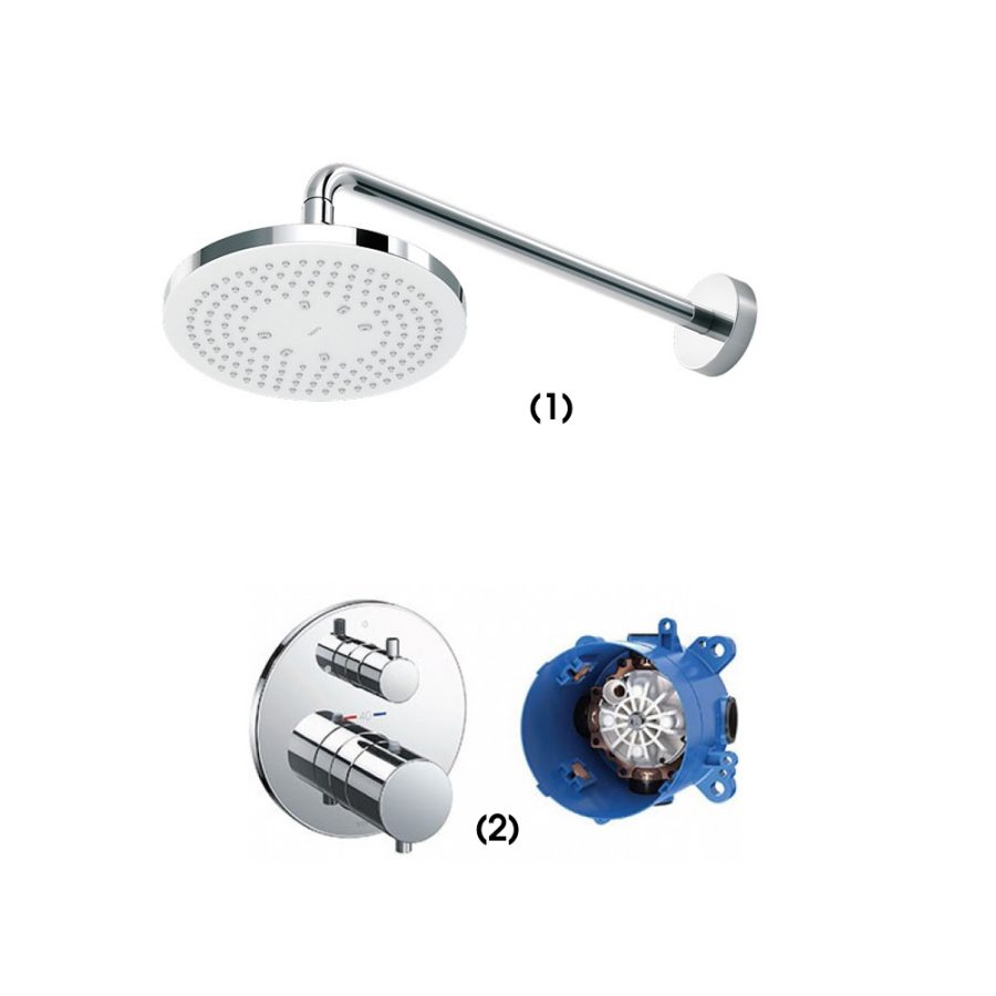 Set sen tắm âm tường 1 đường nước nhiệt độ TOTO TBW01003A/TBV01407B/TBN01001B