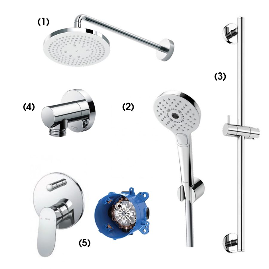 Set sen tắm âm tường 2 đường nước nóng lạnh TOTO TBW01003A/TBW01010A/TBW01016B/TBW01014B/TBG01304BA/TBN01001B