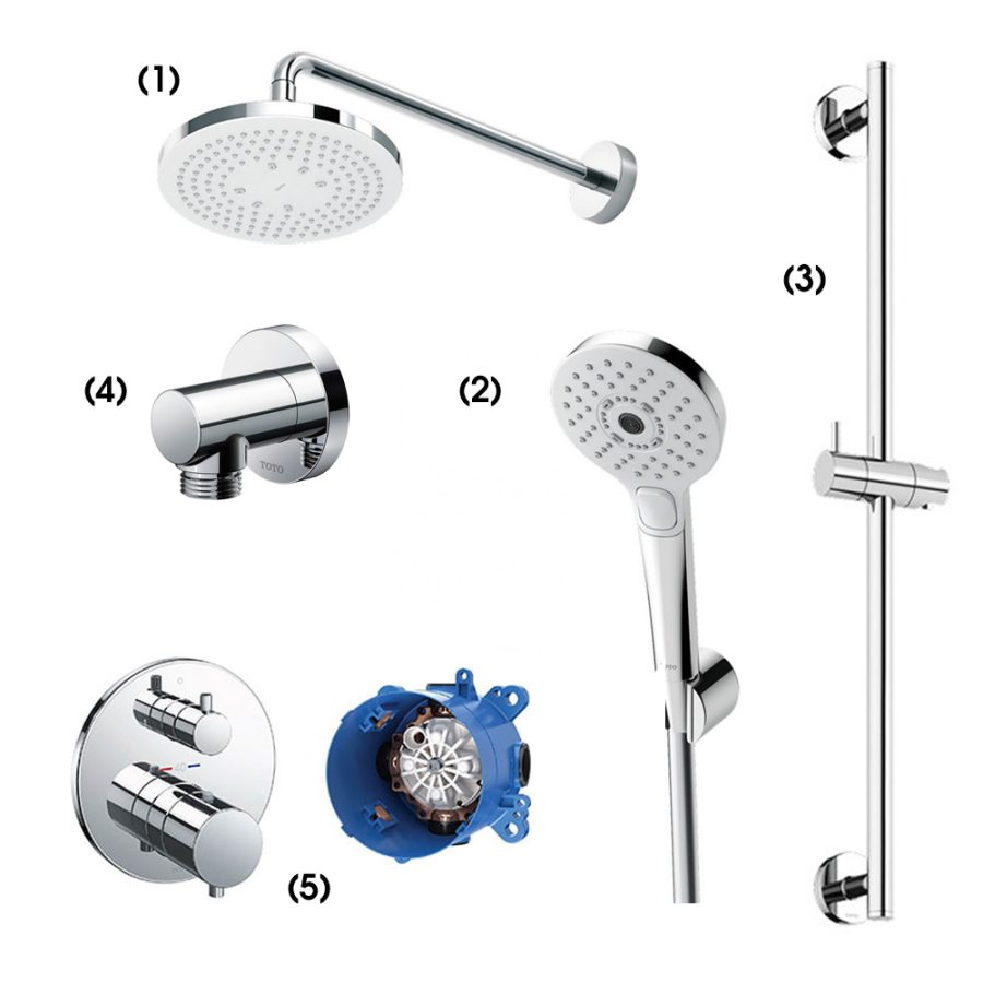 Set sen tắm âm tường 2 đường nước nhiệt độ TOTO TBW01003A/TBW01010A/TBW01016B/TBW01014B/TBV01408B/TBN01001B
