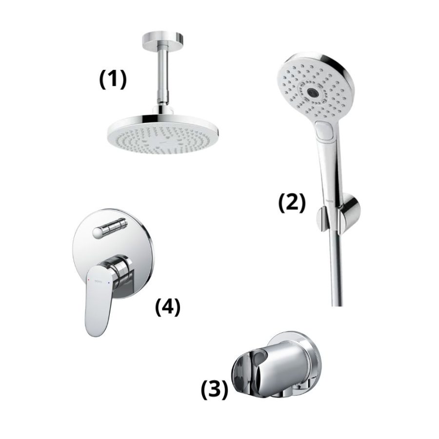 Set sen tắm âm tường 2 đường nước nóng lạnh TOTO TBW01003B1A/TBW01010V/TBS04304B/TBW07021A
