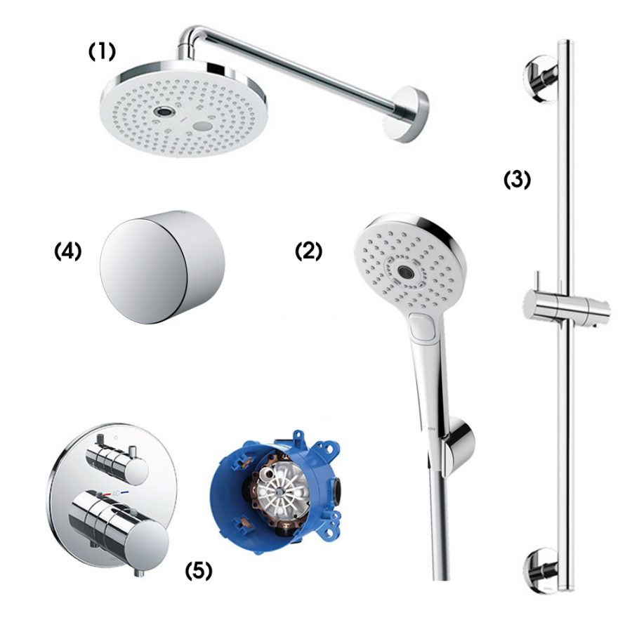 Set sen tắm âm tường 2 đường nước nhiệt độ TOTO TBW01004A/TBW01010A/TBW01016B/TBW07020A/TBV01408B/TBN01001B