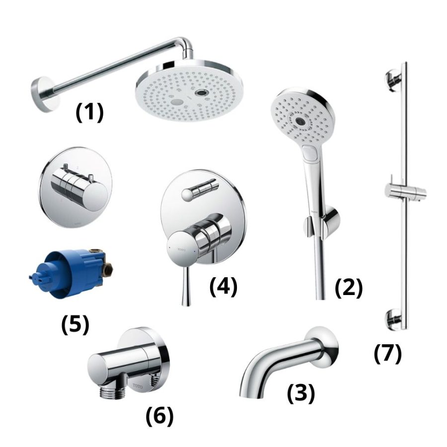 Set sen tắm âm tường 3 đường nước nóng lạnh GLOBAL FITTINGS TOTO TBW01004A/TBW01010V/TBS02001B/TBS02304B/TBV01103B/TBN01102B/TBW01014B/TBW01016B