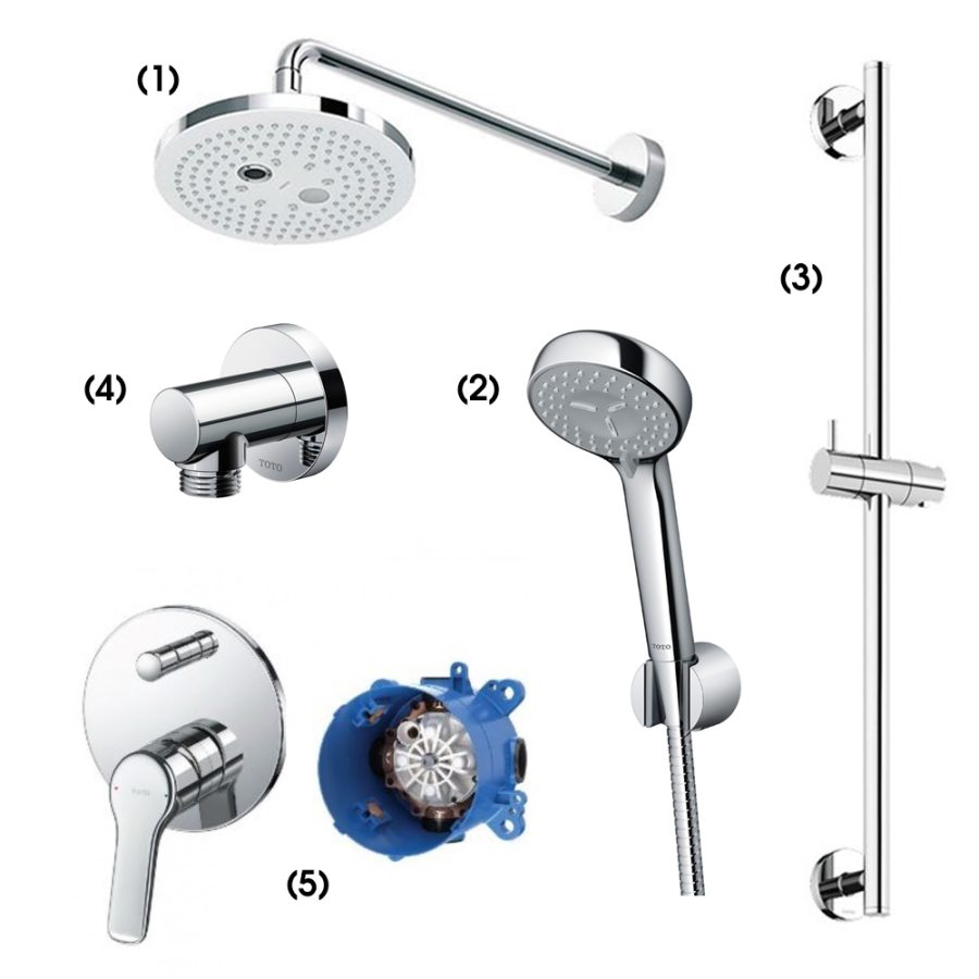 Set sen tắm âm tường 2 đường nước nóng lạnh TOTO TBW01004A/TBW07012A/TBW01016B/TBW01014B/TBG03304BA/TBN01001B