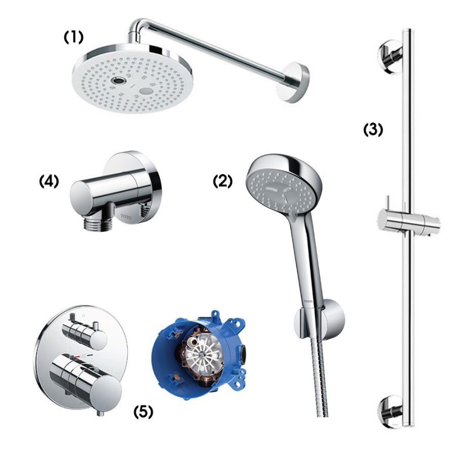 Set sen tắm âm tường 2 đường nước nhiệt độ TOTO TBW01004A/TBW07012A/TBW01016B/TBW01014B/TBV01408B/TBN01001B