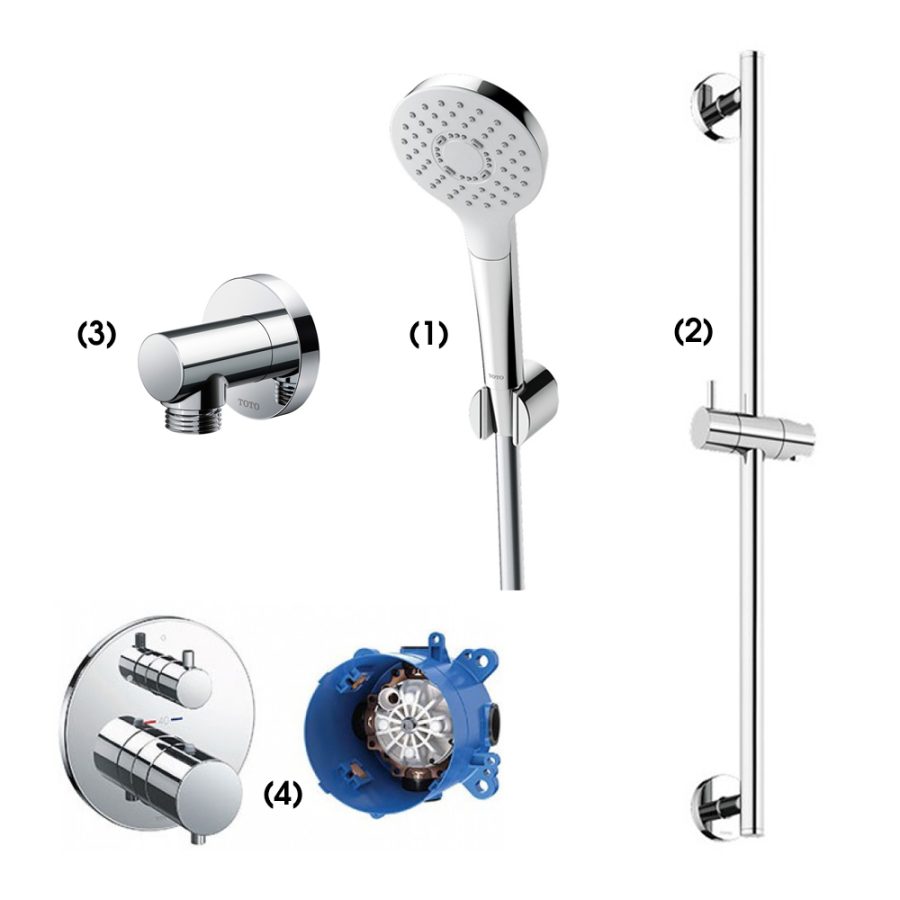 Set sen tắm âm tường 1 đường nước nhiệt độ TOTO TBW01008A/TBW01016B/TBW01014B/TBV01407B/TBN01001B