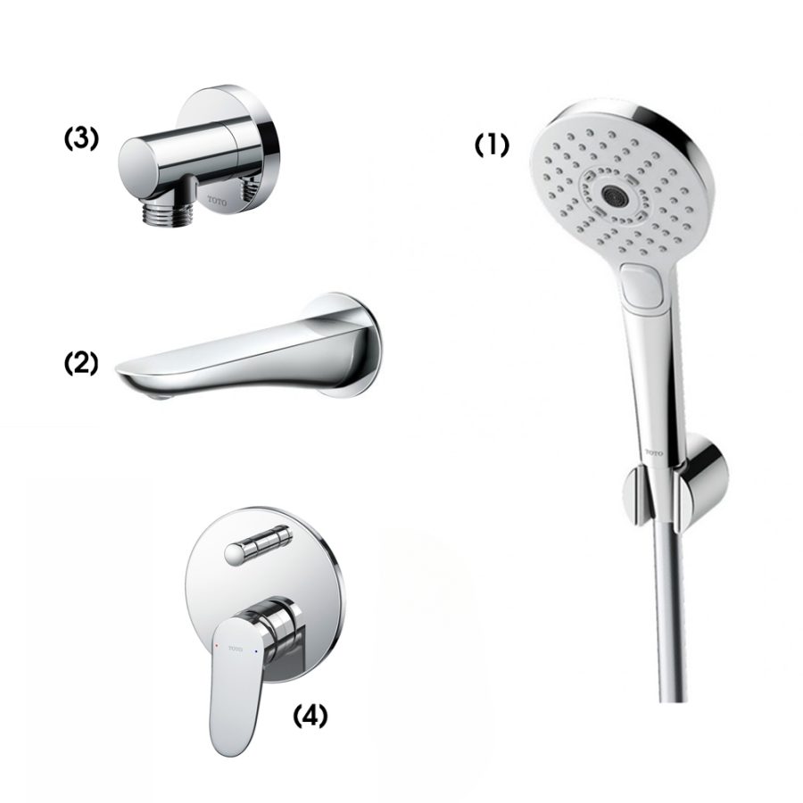 Set sen tắm âm tường 2 đường nước nóng lạnh TOTO TBW01010A/TBG01001B/TBW01014B/TBS04304B