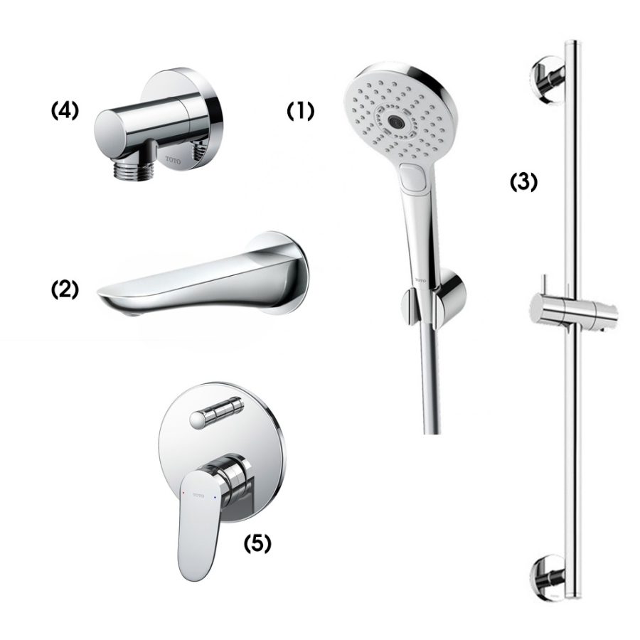 Set sen tắm âm tường 2 đường nước nóng lạnh TOTO TBW01010A/TBG01001B/TBW01016B/TBW01014B/TBS04304B