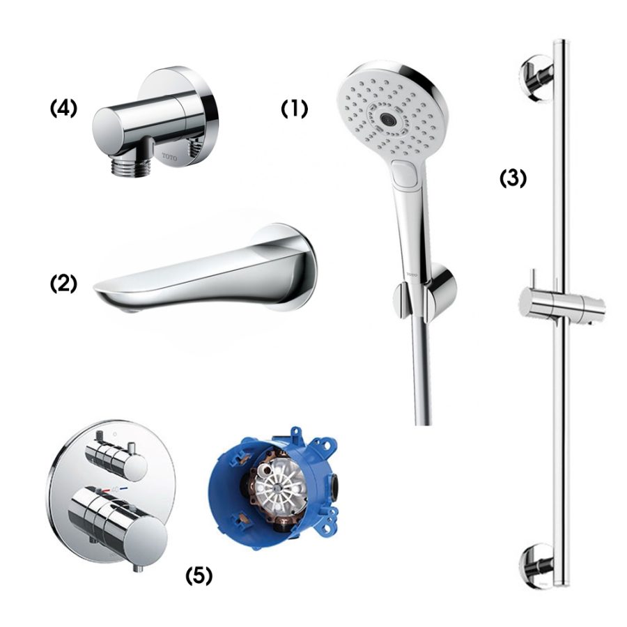 Set sen tắm âm tường 2 đường nước nhiệt độ TOTO TBW01010A/TBG01001B/TBW01016B/TBW01014B/TBV01408B/TBN01001B