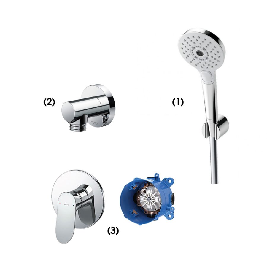 Set sen tắm âm tường 1 đường nước nóng lạnh TOTO TBW01010A/TBW01014B/TBG01303BA/TBN01001B