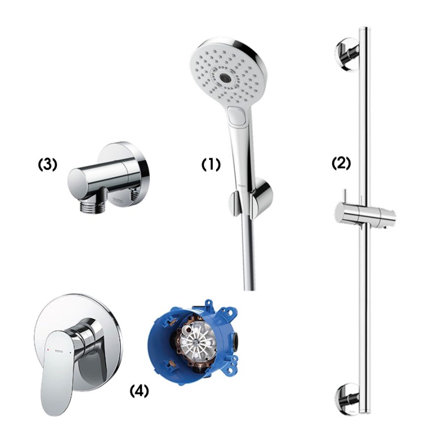 Set sen tắm âm tường 1 đường nước nóng lạnh TOTO TBW01010A/TBW01016B/TBW01014B/TBG01303BA/TBN01001B