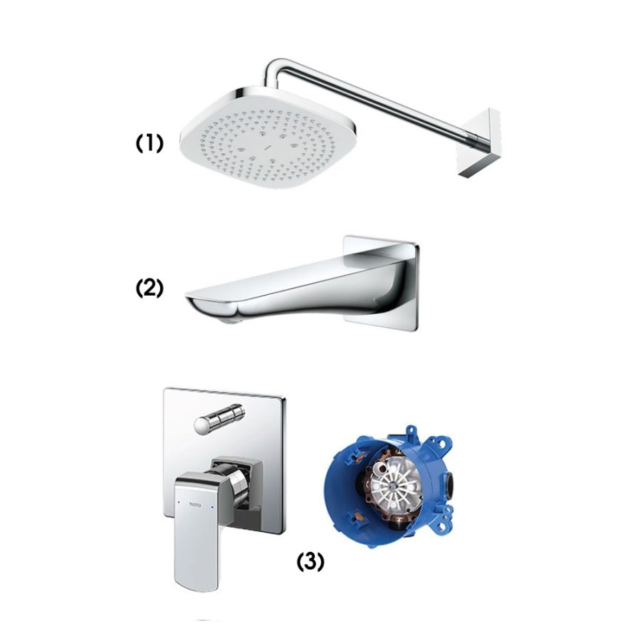 Set sen tắm âm tường 2 đường nước nóng lạnh TOTO TBW02003A/TBG02001B/TBG02304BA/TBN01001B
