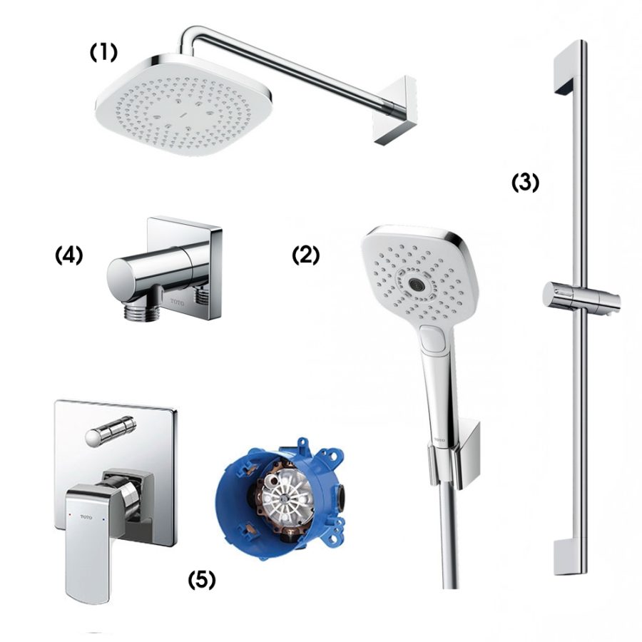 Set sen tắm âm tường 2 đường nước nóng lạnh TOTO TBW02003A/TBW02006A/TBW07019A/TBW02013B/TBG02304BA/TBN01001B