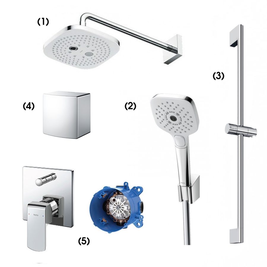 Set sen tắm âm tường 2 đường nước nóng lạnh TOTO TBW02004A/TBW02006A/TBW07019A/TBW08009A/TBG02304BA/TBN01001B
