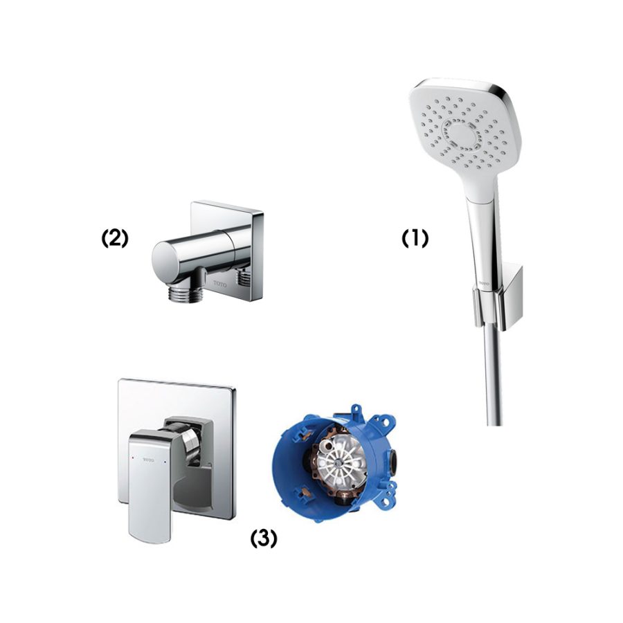 Set sen tắm âm tường 1 đường nước nóng lạnh TOTO TBW02005A/TBW02013B/TBG02303BA/TBN01001B