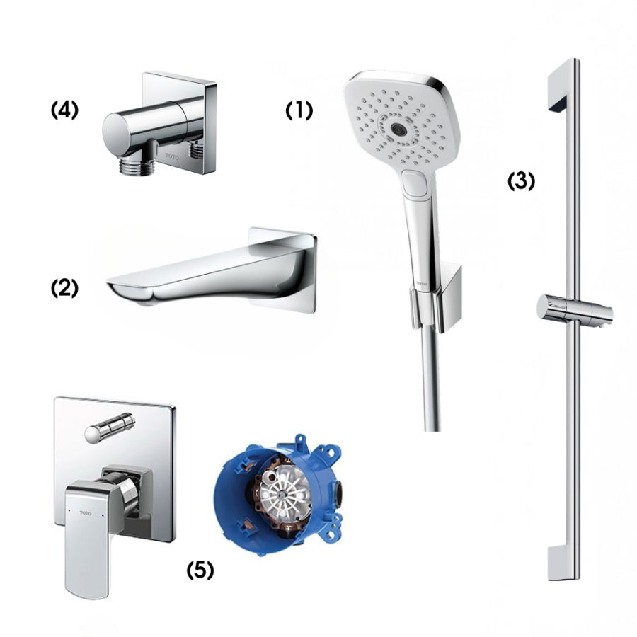 Set sen tắm âm tường 2 đường nước nóng lạnh TOTO TBW02006A/TBG02001B/TBW07019A/TBW02013B/TBG02304BA/TBN01001B