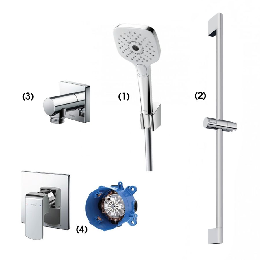 Set sen tắm âm tường 1 đường nước nóng lạnh TOTO TBW02006A/TBW07019A/TBW02013B/TBG02303BA/TBN01001B