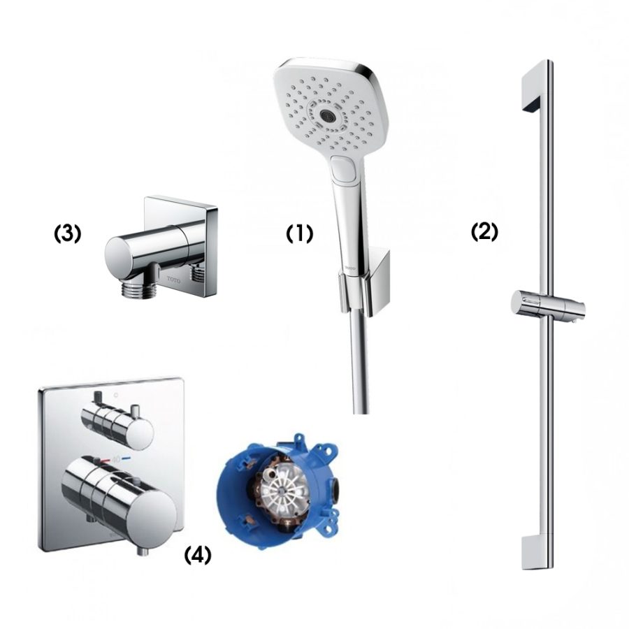 Set sen tắm âm tường 1 đường nước nhiệt độ TOTO TBW02006A/TBW07019A/TBW02013B/TBV02403B/TBN01001B