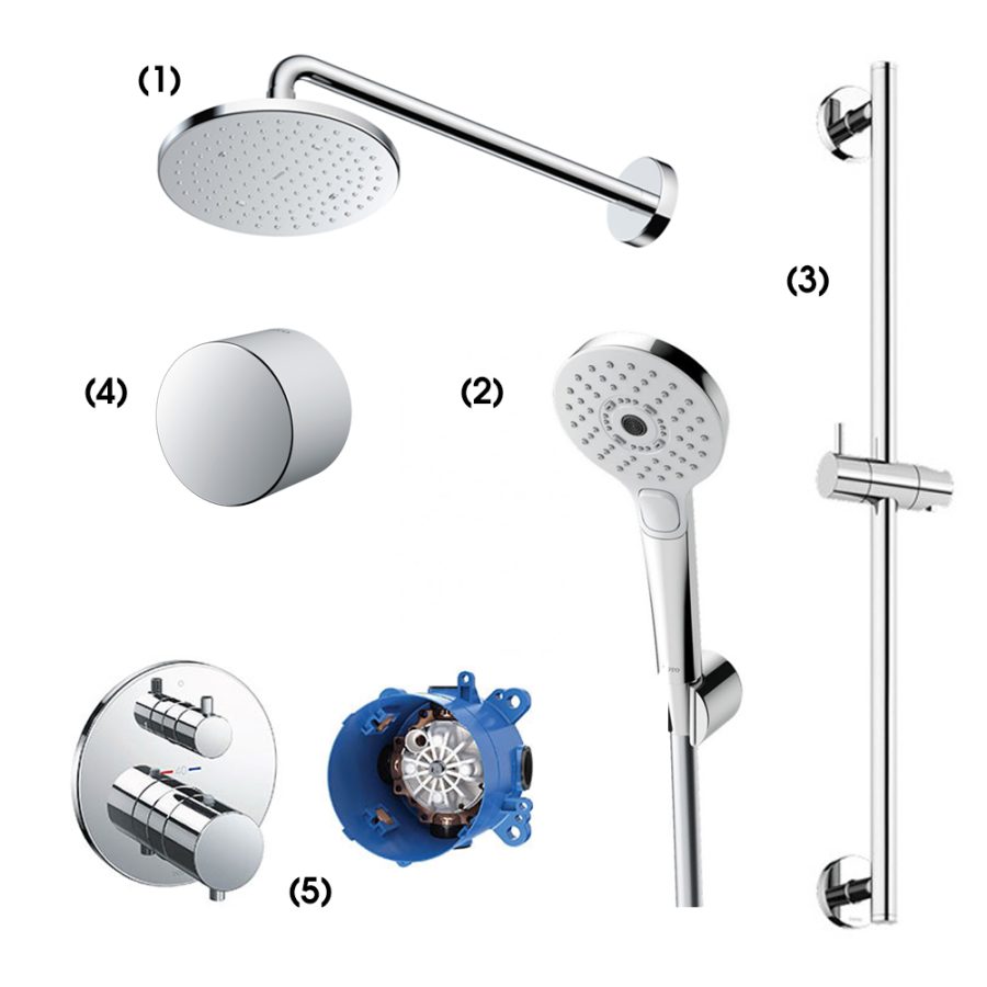 Set sen tắm âm tường 2 đường nước nhiệt độ TOTO TBW07001A/TBW01010A/TBW01016B/TBW07020A/TBV01408B/TBN01001B