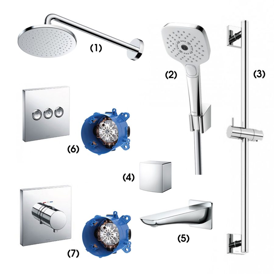 Set sen tắm âm tường 3 đường nước nhiệt độ TOTO TBW07001A/TBW01010A/TBW07019A/TBW07020A/TBG02001B/TBV02105B/TBN01001B/TBV02402B/TBN01001B