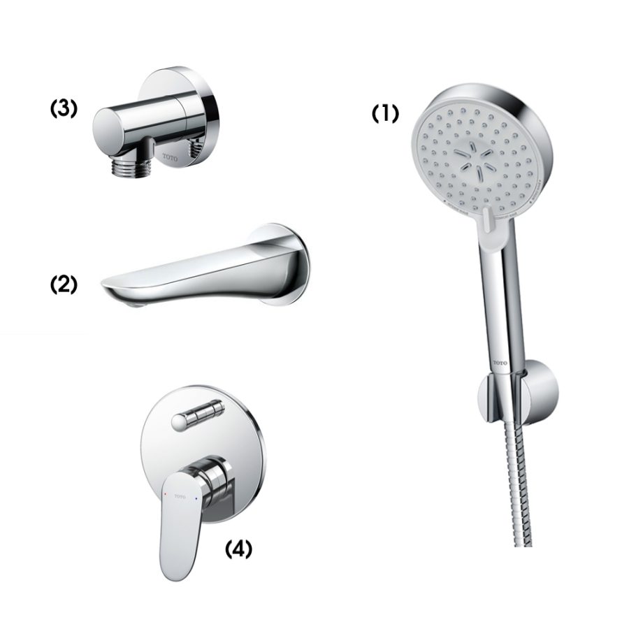 Set sen tắm âm tường 2 đường nước nóng lạnh TOTO TBW07009A/TBG01001B/TBW01014B/TBS04304B